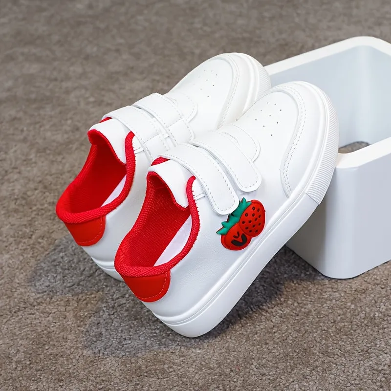 Strawberry Print White Sneaker Shoes – Lightweight & Comfortable