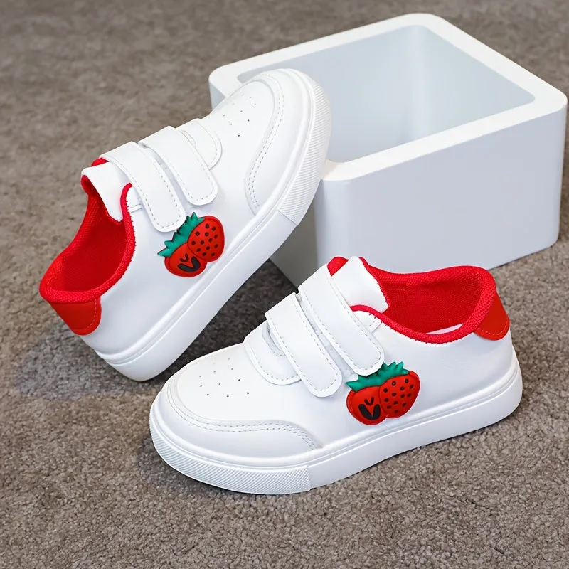 Strawberry Print White Sneaker Shoes – Lightweight & Comfortable