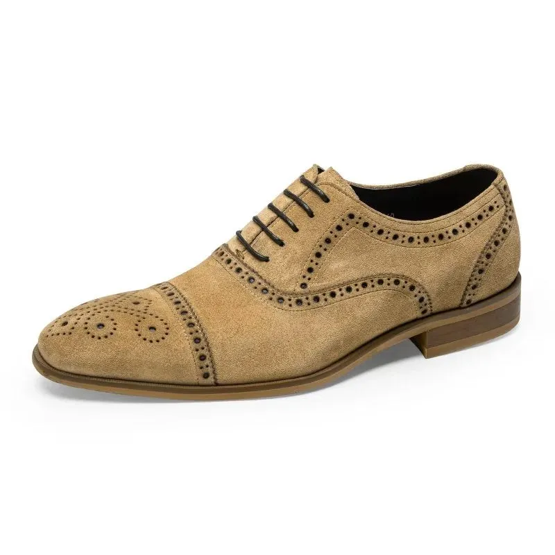 SuedeLux Elegant Texture Lace-Up Dress Brogues