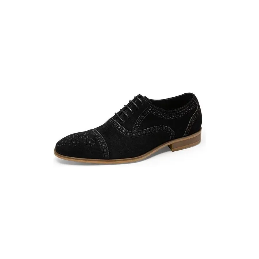 SuedeLux Elegant Texture Lace-Up Dress Brogues