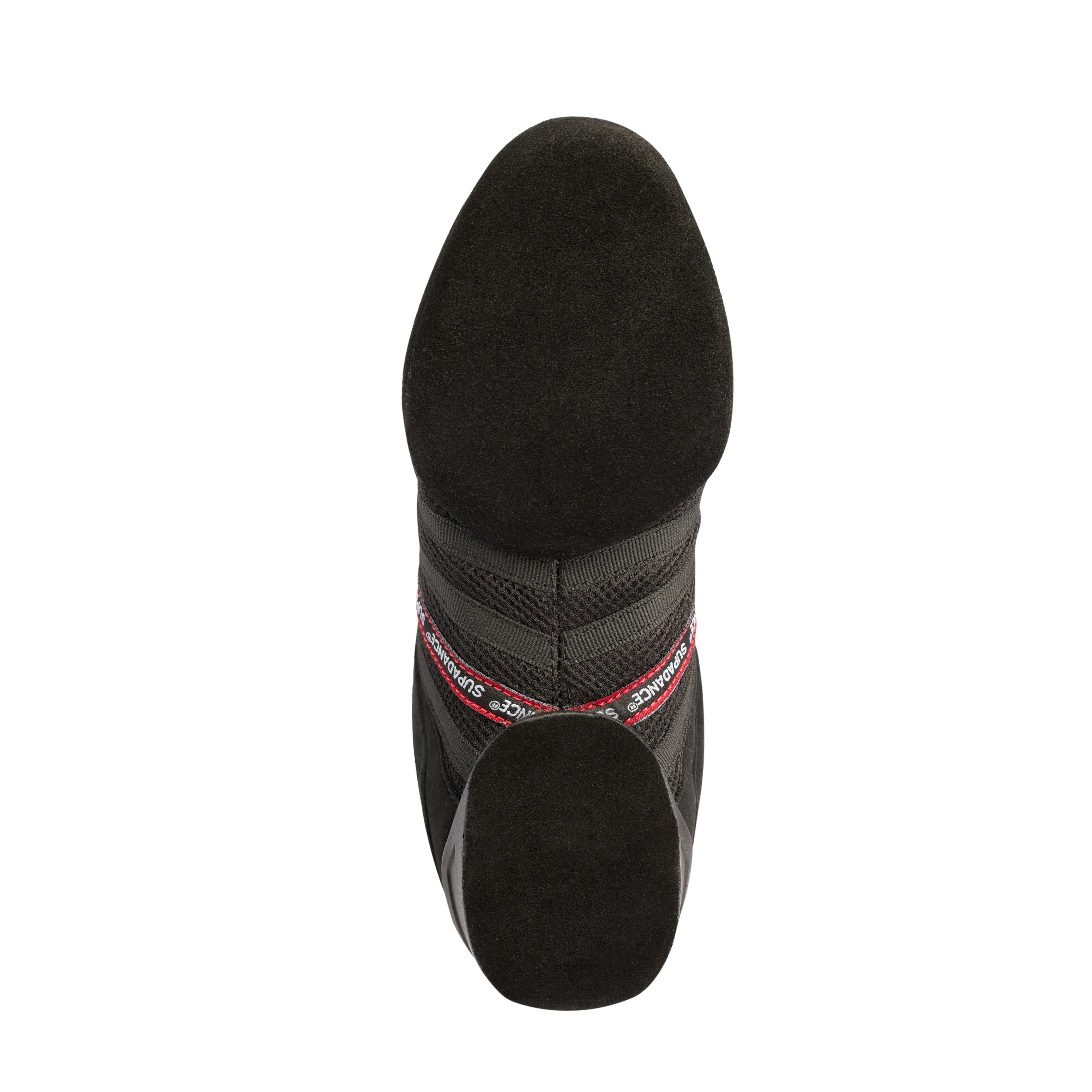 Supadance: Unisex Dance Sneaker S8810 | Black Suede/Mesh with RED Stripe Split Suede Sole