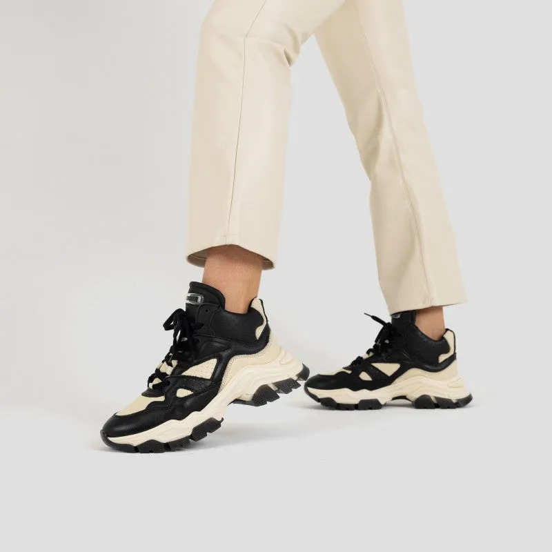 Tayke Over High Top Black Camel Chunky Sneakers