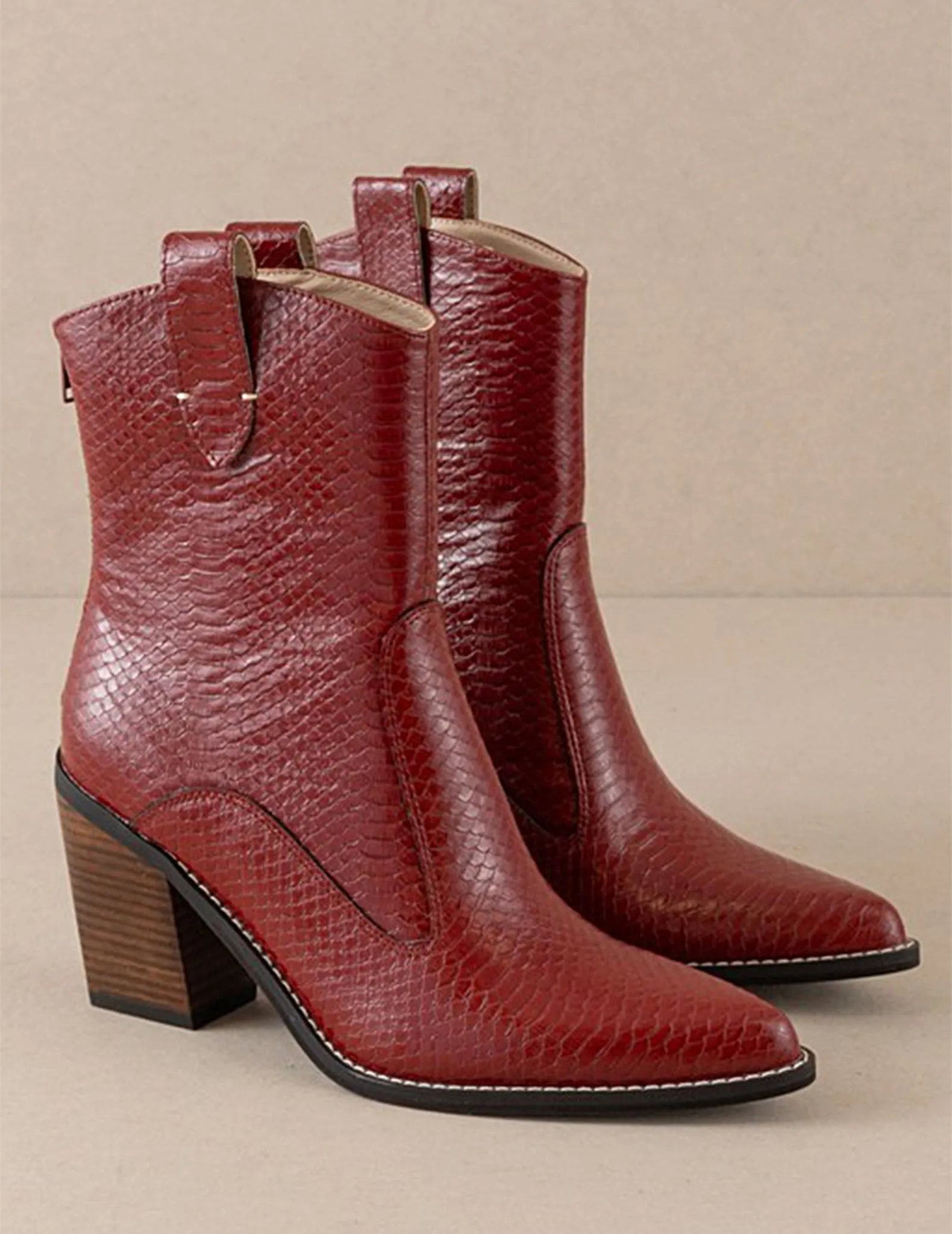 Tillie Oxblood Western Booties