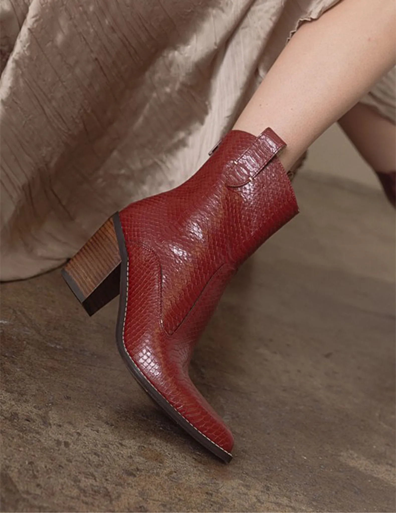 Tillie Oxblood Western Booties