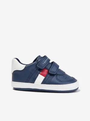 Tommy Hilfiger Baby Boys Flag Low Cut Velcro Trainers in Navy