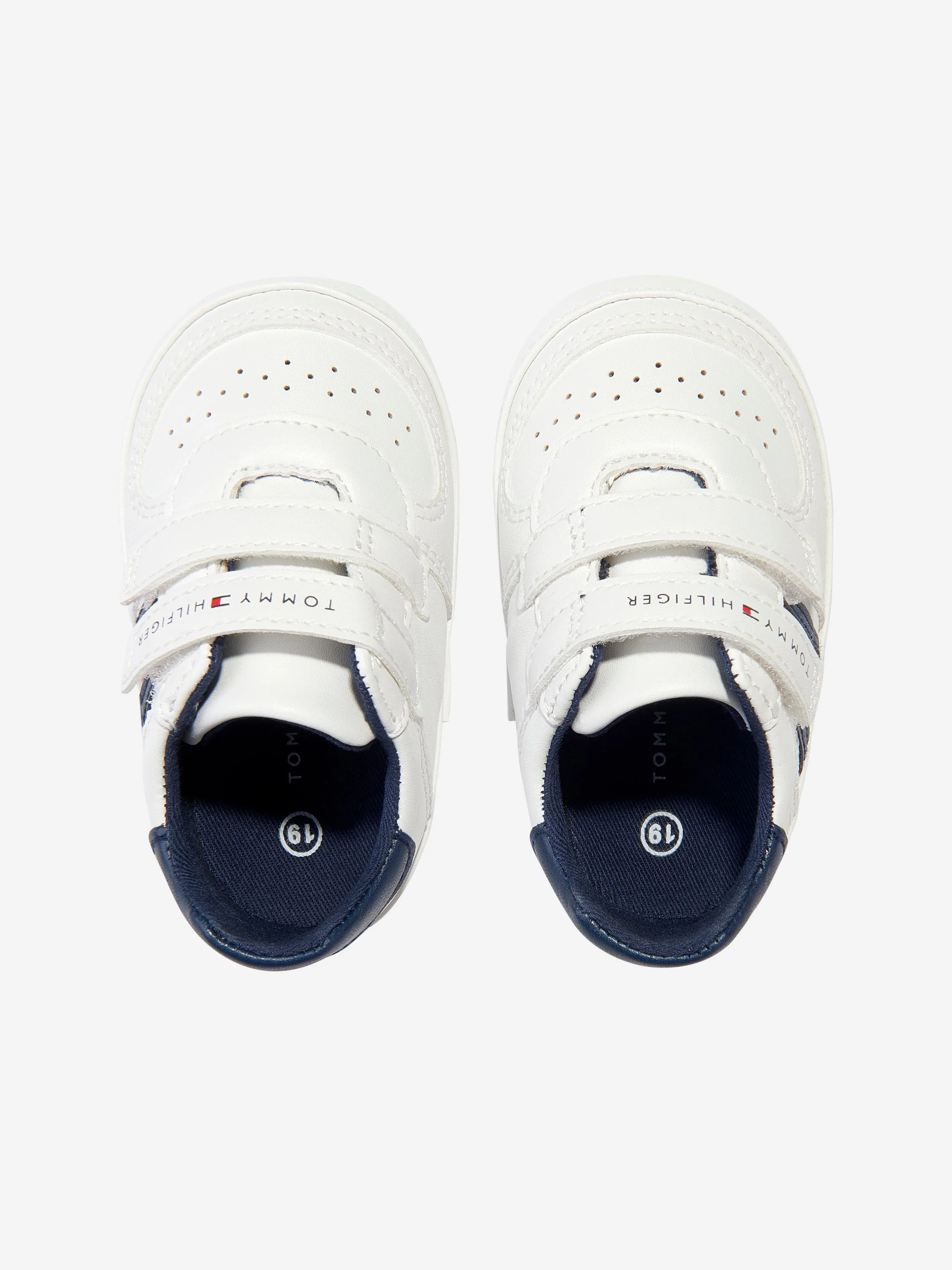 Tommy Hilfiger Baby Boys Flag Low Cut Velcro Trainers in White