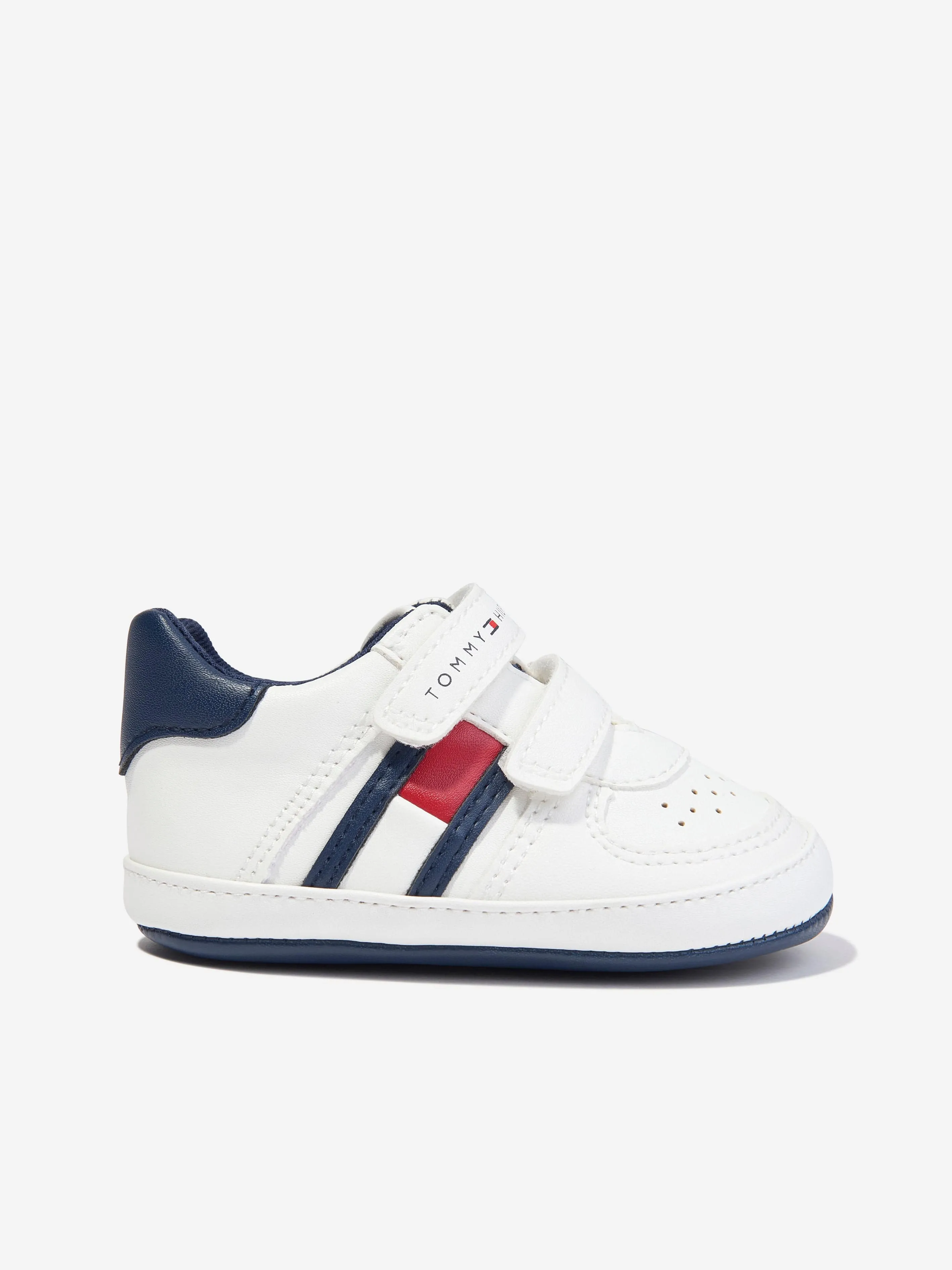 Tommy Hilfiger Baby Boys Flag Low Cut Velcro Trainers in White