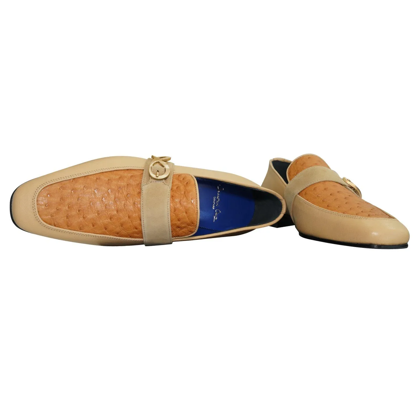 Tuscan Ostrich Monk Gold Loafer