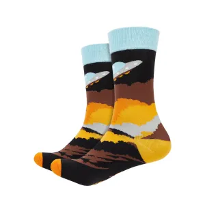 UFO Printed Crew Length Socks