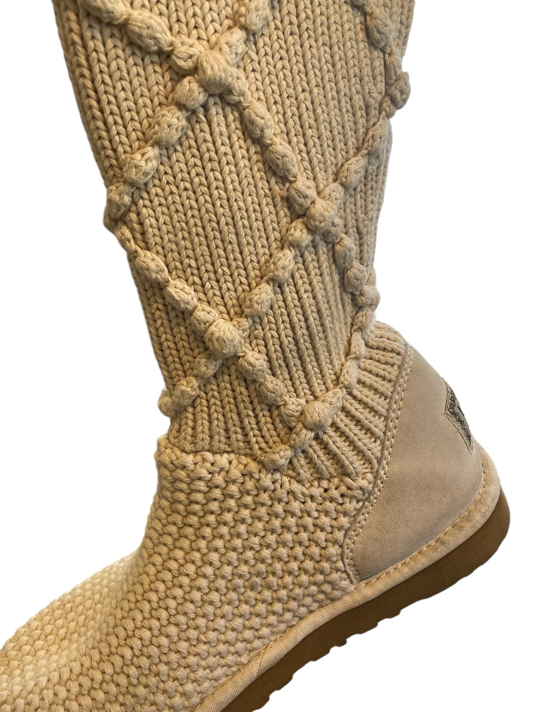 UGG Women's Argyle Knit Sweater Boot Cream Size 8