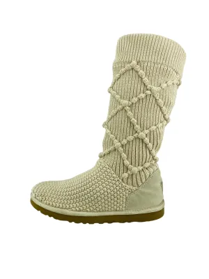 UGG Women's Argyle Knit Sweater Boot Cream Size 8