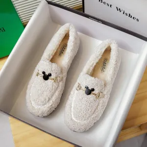 vanccy Furry Flats Loafers Fu64