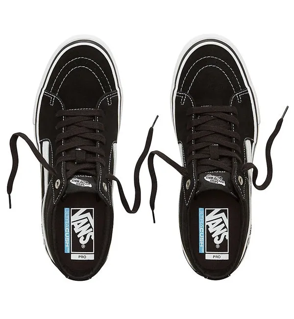 Vans SK8 Mid Pro - Black/White Skate Shoes