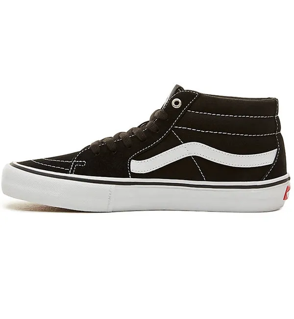 Vans SK8 Mid Pro - Black/White Skate Shoes