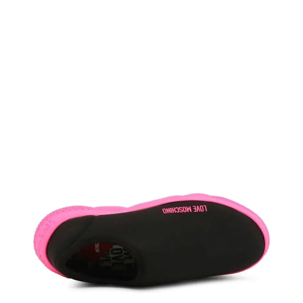 Vibrant Black and Neon Pink Slip-On Sneakers for Trendy Comfort