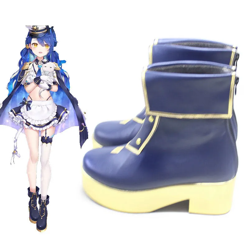 Virtual YouTuber Amamiya Kokoro Military Uniform Maid Cosplay Shoes