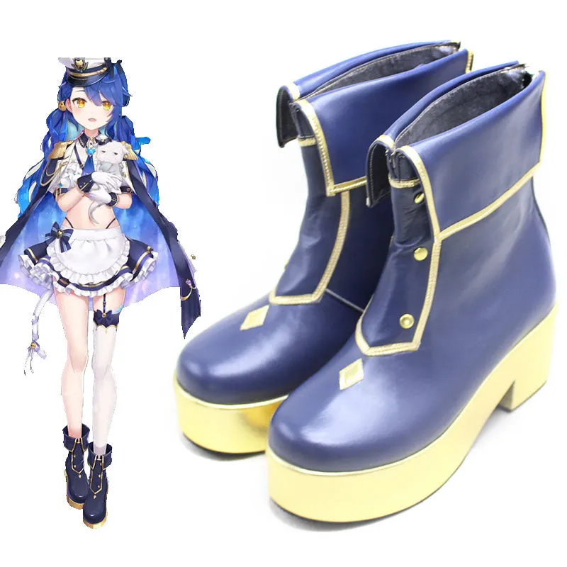 Virtual YouTuber Amamiya Kokoro Military Uniform Maid Cosplay Shoes