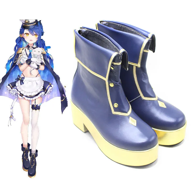 Virtual YouTuber Amamiya Kokoro Military Uniform Maid Cosplay Shoes