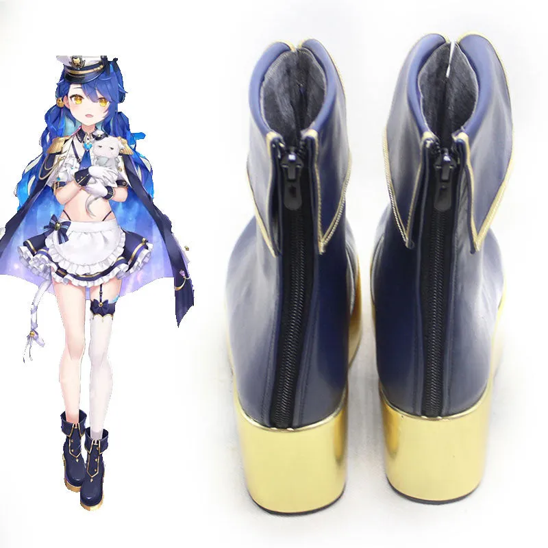 Virtual YouTuber Amamiya Kokoro Military Uniform Maid Cosplay Shoes