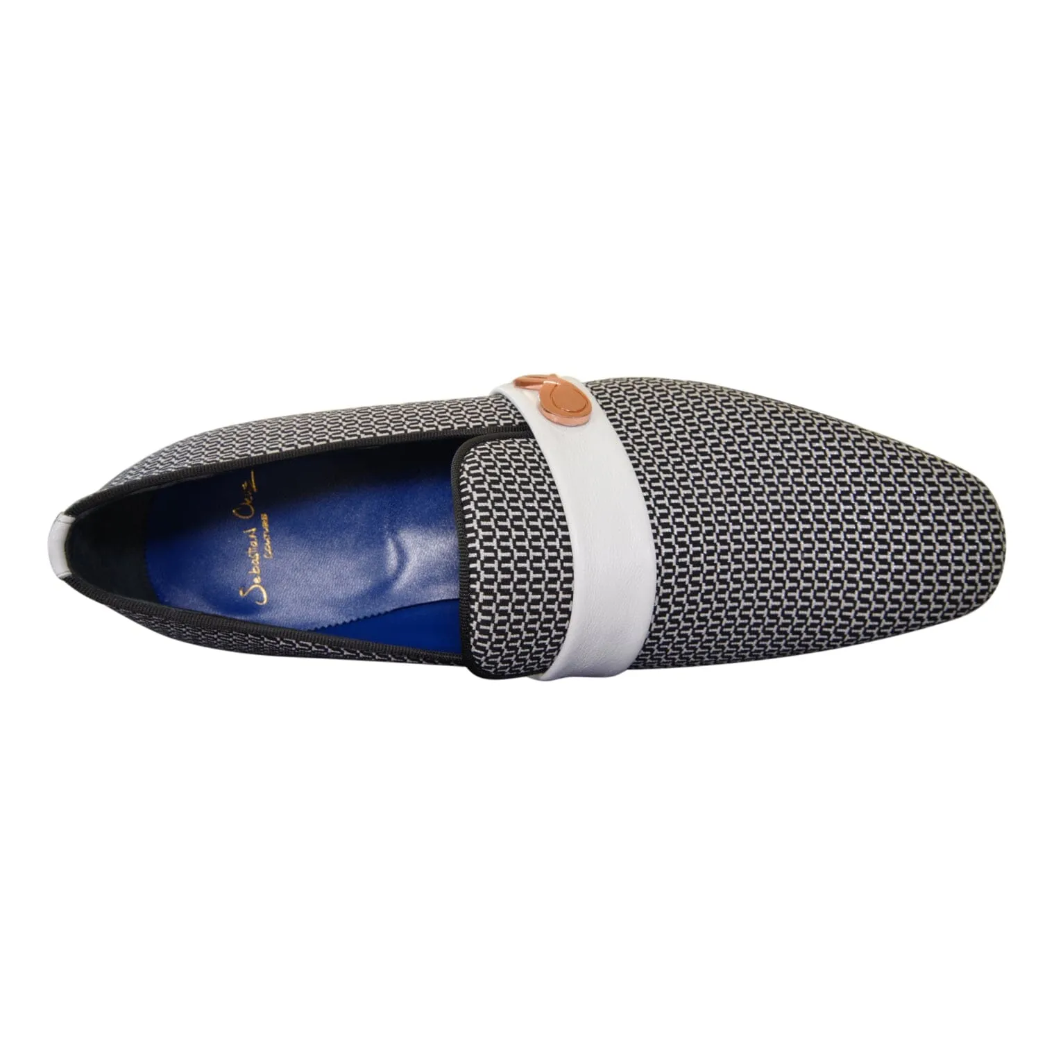 White Croccante Loafer With Rose Gold Hardware