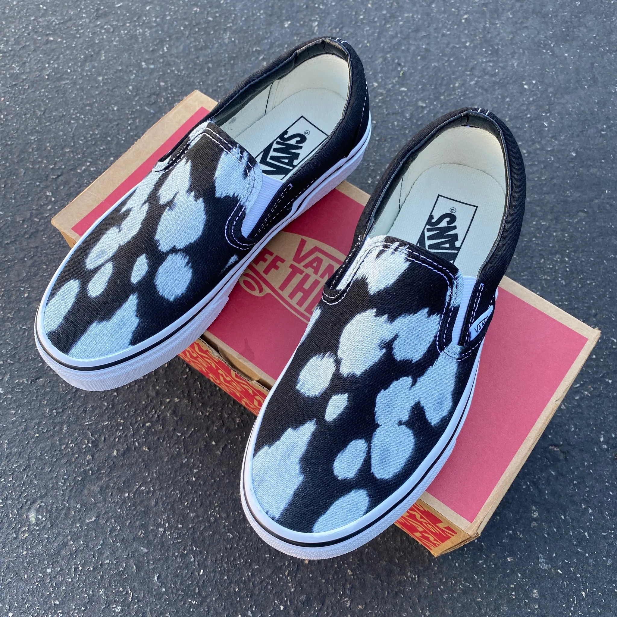 White Paint Splatter - Custom Slip Ons