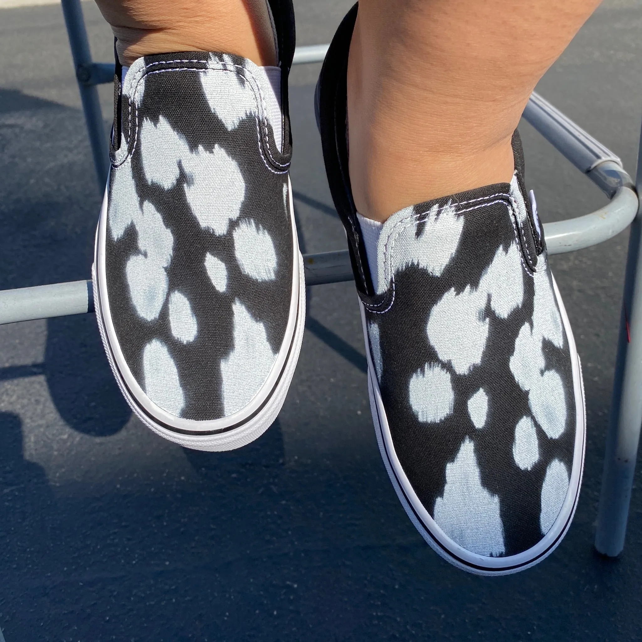 White Paint Splatter - Custom Slip Ons