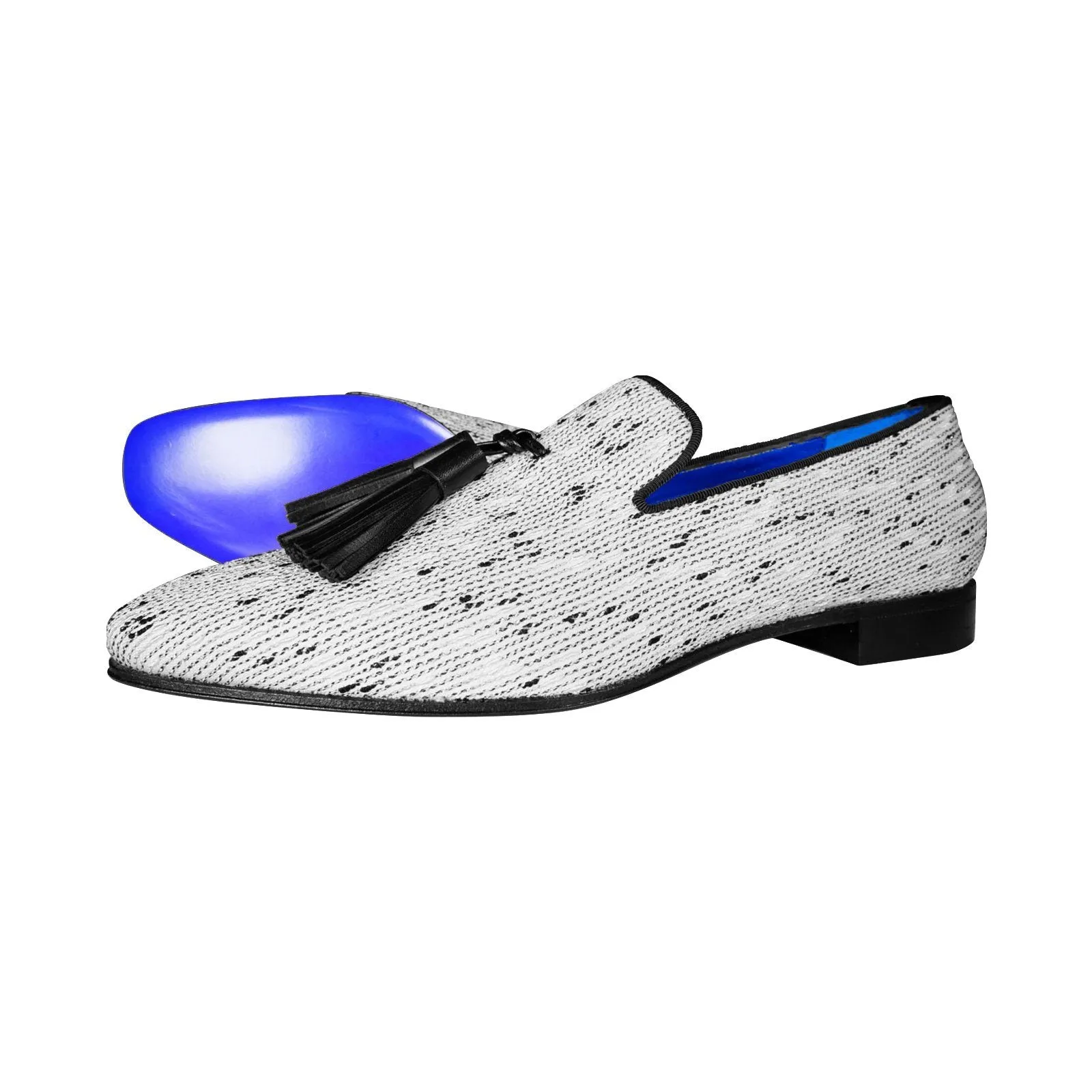 White Tweed Legare Tassel Loafer