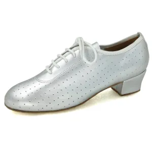 Women Ballroom Dancing Shoes Ladies Tango Latin Practice Dance Shoe Suede Sole Lace-up Closed-toe Silver