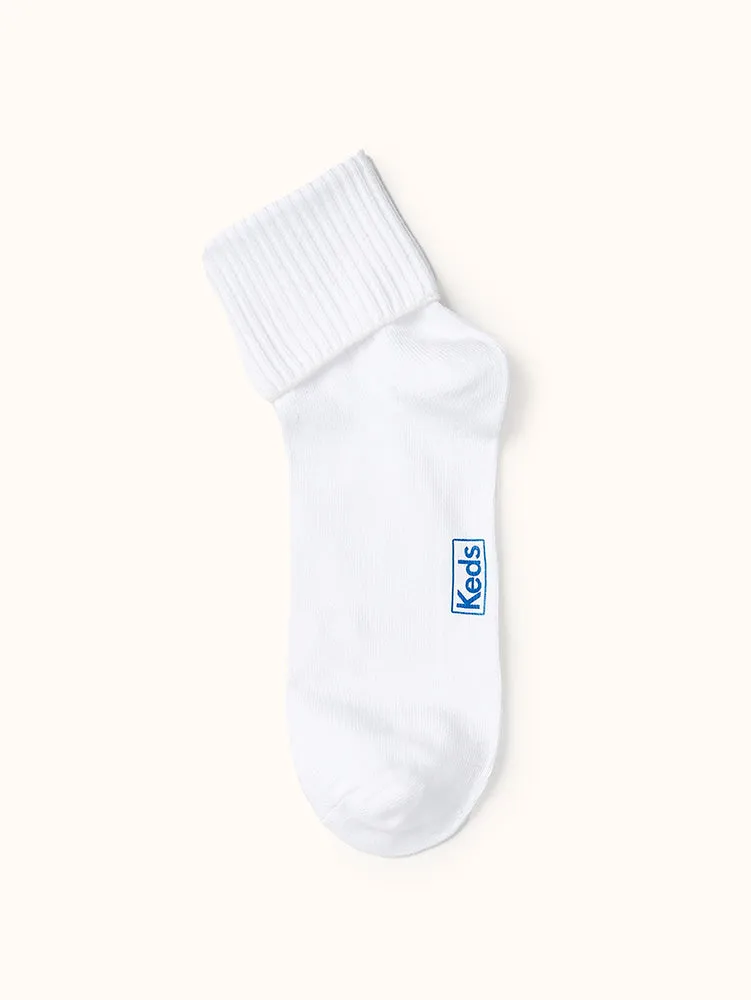 Women's Turn Cuff Ankle Socks (3 Pairs) - White